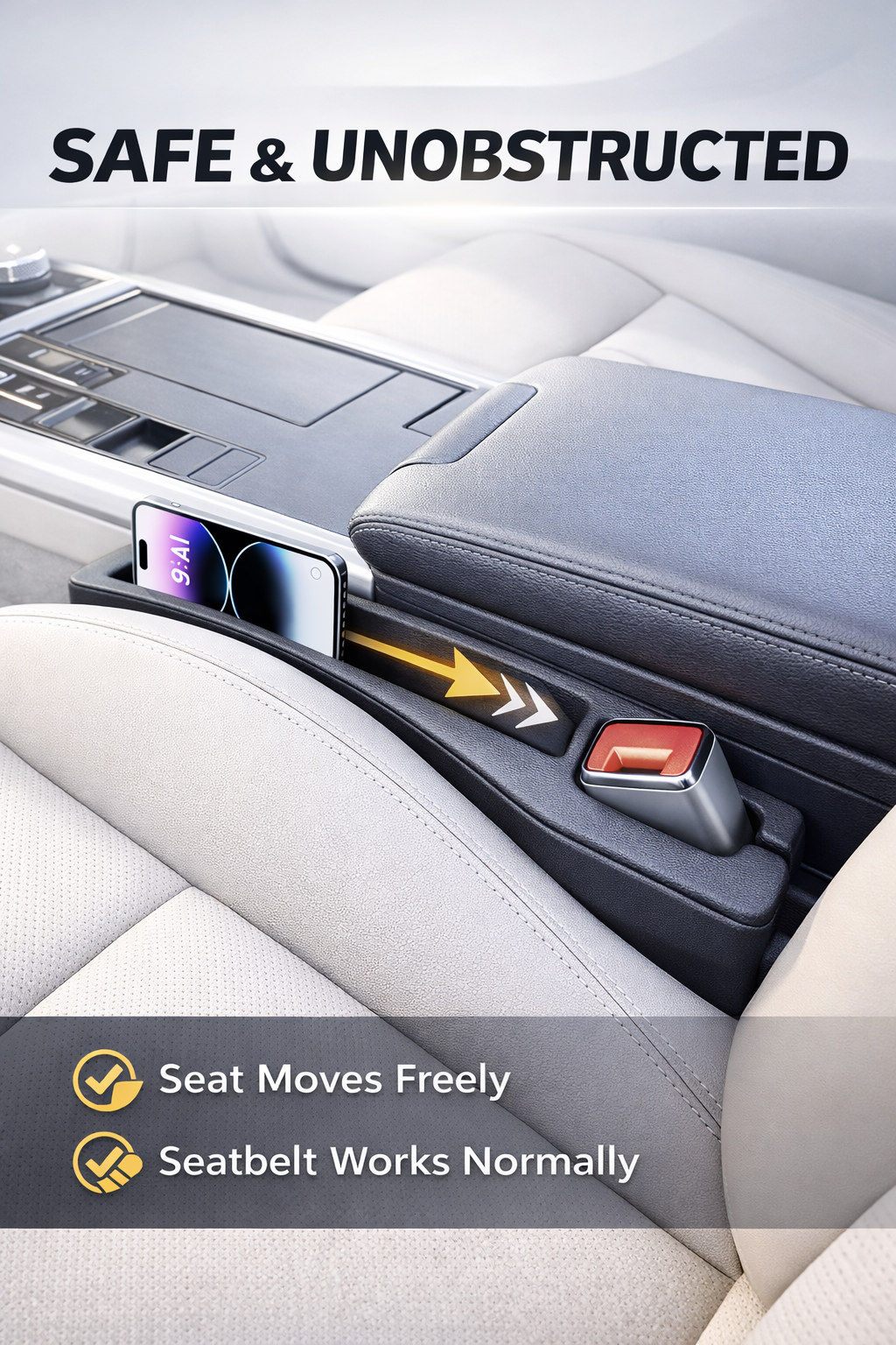 Car Seat Gap Filler Organizer (2PCS) – Stop Dropping Your Phone, Fill the Gap & Add Extra Storage Instantly